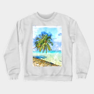 Hot Summer Tropical Scene In Maldives. Crewneck Sweatshirt